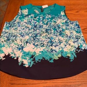 Floral sleeveless blouse, size L, New York & Co